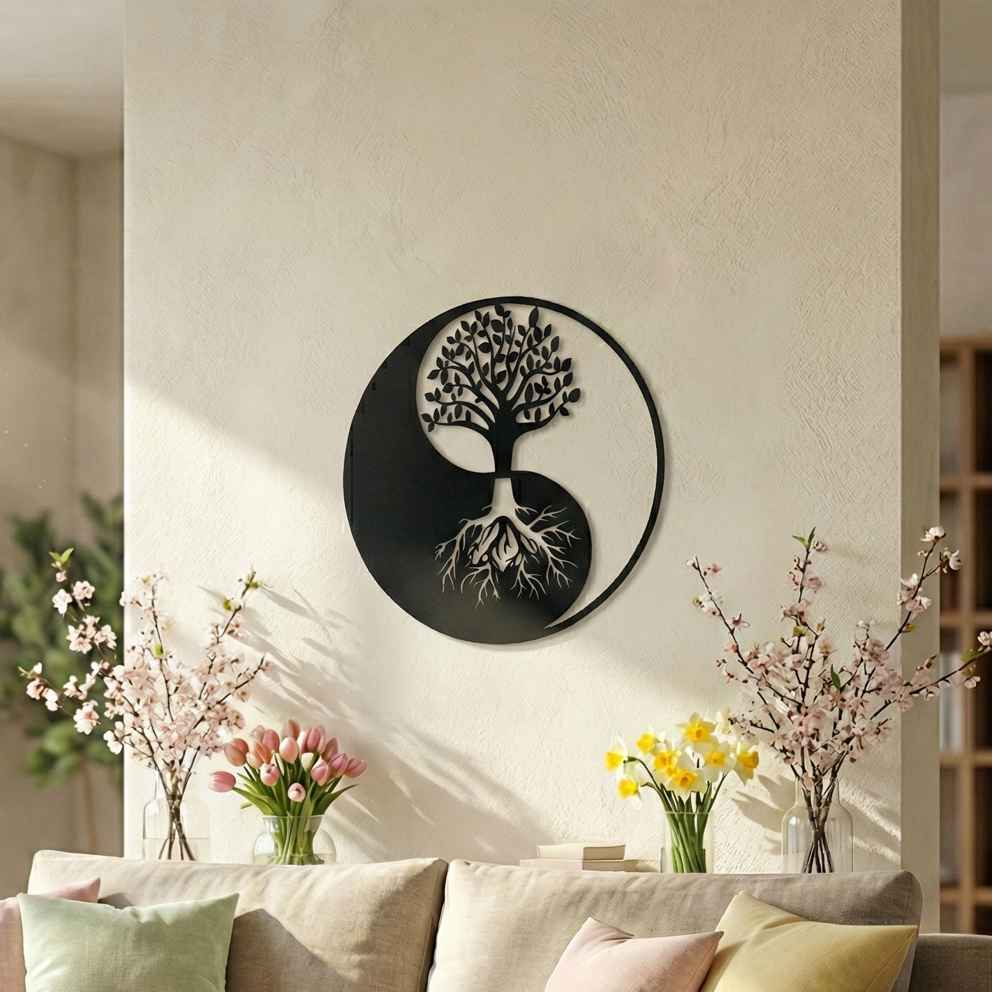 Yin Yang Hayat Ağacı Duvar Tablosu