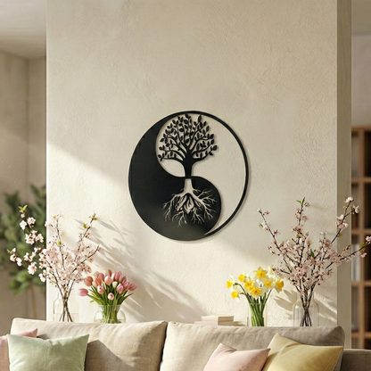 Yin Yang Hayat Ağacı Duvar Tablosu