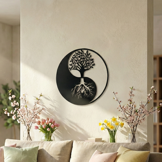 Yin Yang Hayat Ağacı Duvar Tablosu